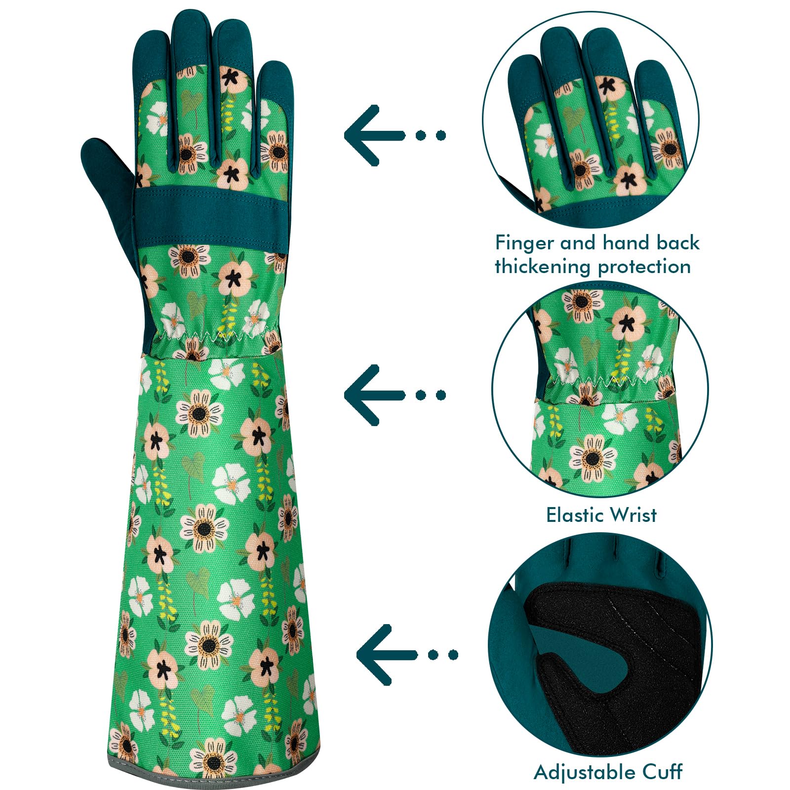 Guanti da Giardino in Pelle per Donne Guanti da Giardino Resistente Pin Touch Screen Guanti da Lavoro Regali M