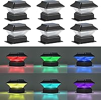 Vista 20 de 50 Lumen Luces Solares para Postes, 3 Modos Luces para Deck al Aire Libre, Valla, Tapa de Poste - 4x4 3.5x3.5 4.5x4.5 o 5.5x5.5, Luces LED