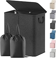 Vista 35 de Lifewit Cesta de lavandería doble con tapa y bolsas de lavandería extraíbles, gran plegable, 2 divisores, cesta de ropa sucia con asas