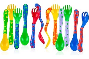 Nuby Curved Spoons For Toddlers | Perfect for Self-Feeding (Pack of 4)