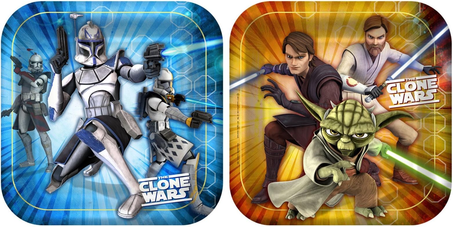 hallmark Star Wars: The Clone Wars Opposing Forces Square Dinner Plates - 8 per pack