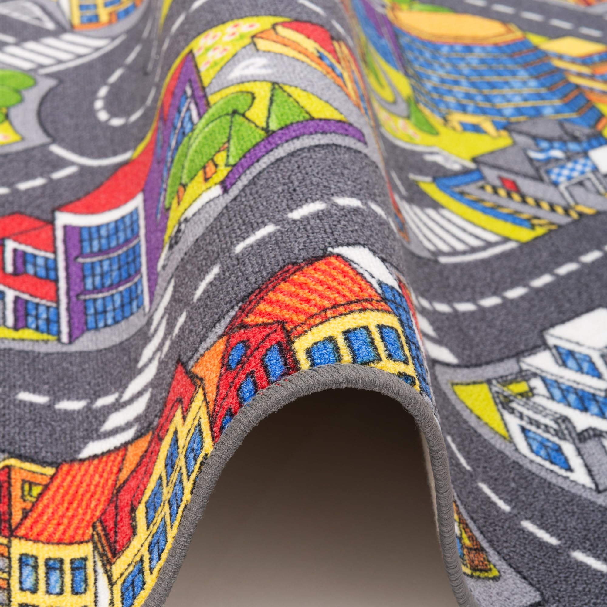 Snapstyle Big City 3D - Tapis de Rue pour Enfants - Gris - 17 Tailles