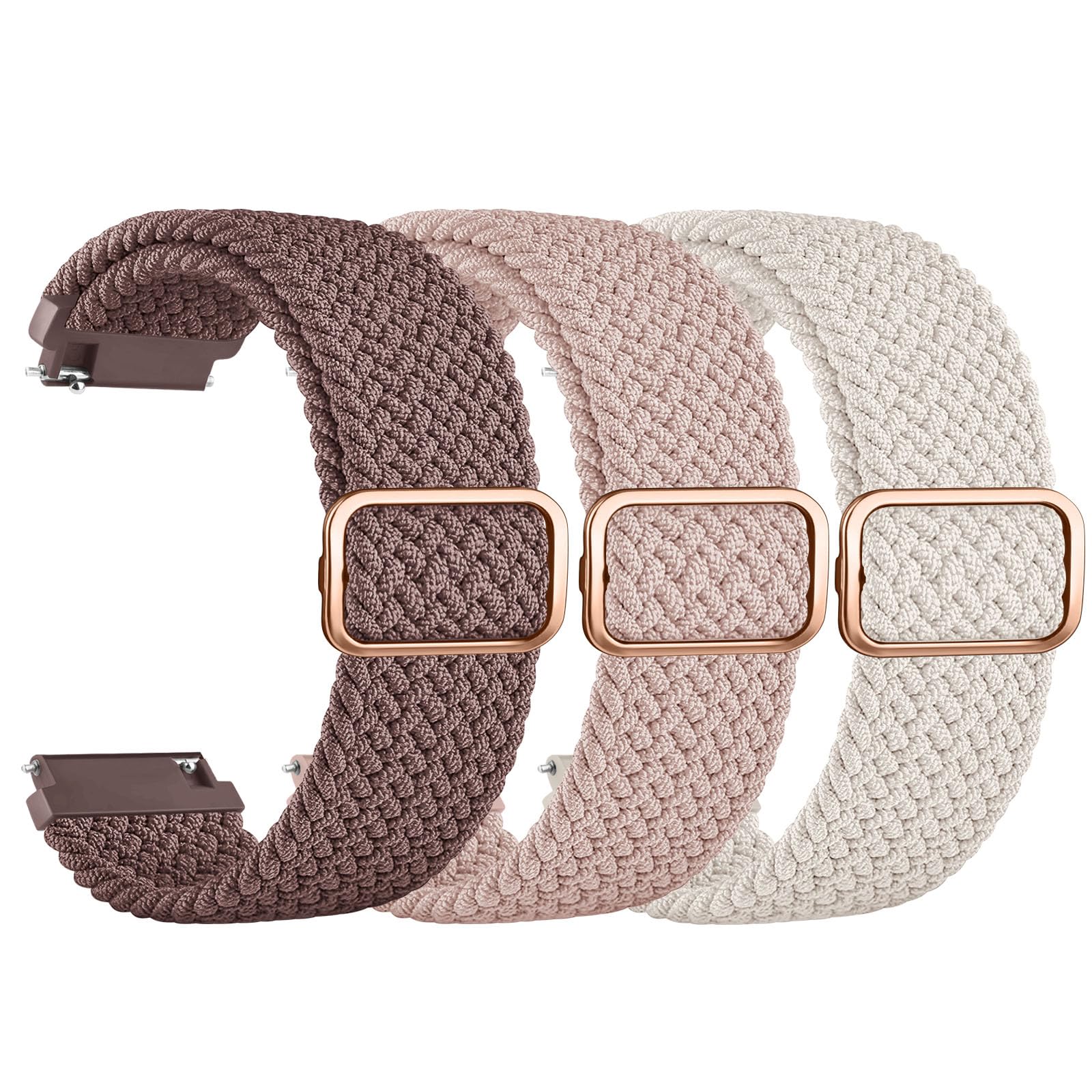 Mugust 3Piezas Correas 20mm para Amazfit Bip 3/Bip 3 Pro/Bip S/Bip S Lite/Bip Lite/Bip U pro Mujer Hombre,Nylon Elástico Pulseras para Amazfit GTS/GTS 2(2Mini)/GTS 3/GTS 4(20mm,Starlight/Rosa/Púrpura)