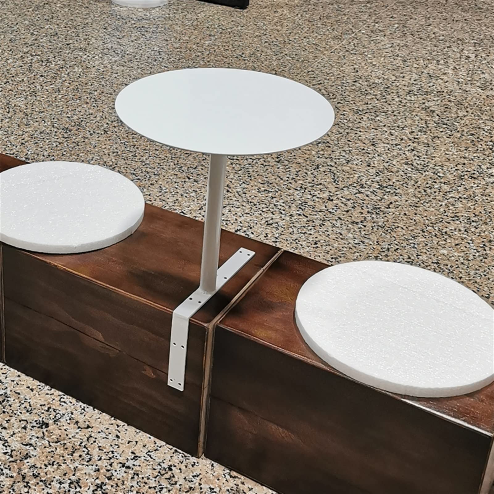 Tavolino angolare piccolo, tavolo angolare bianco piccoli spazi - Tavolo da cocktail in metallo a parete tipo L - Arredamento contemporaneo per la casa