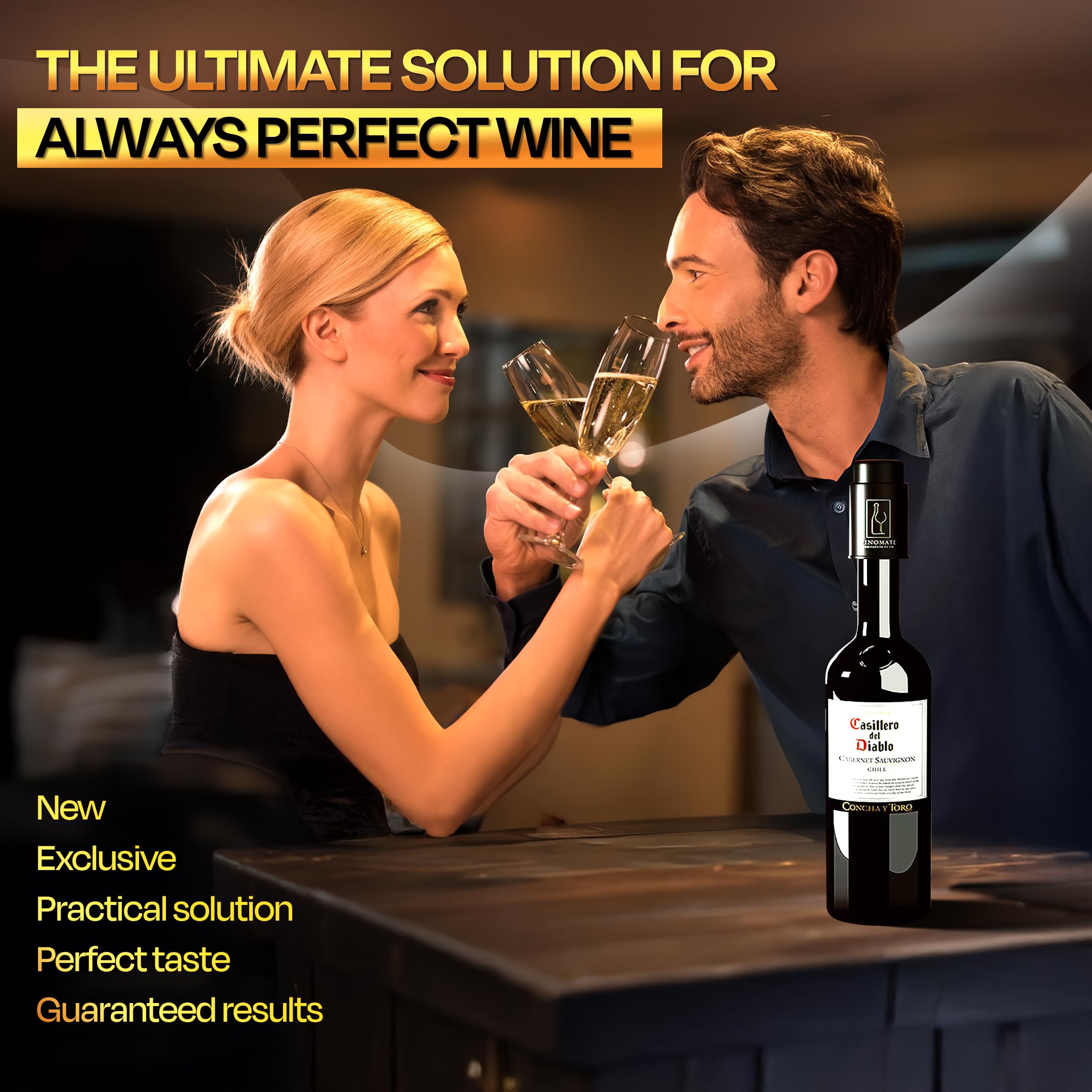 Juego de tapones para botellas de vino | 2 tapones de vino al vacío de alta calidad con bomba | Mantiene el vino fresco durante más tiempo | Accesorios y gadgets de vino imprescindibles | Regalo