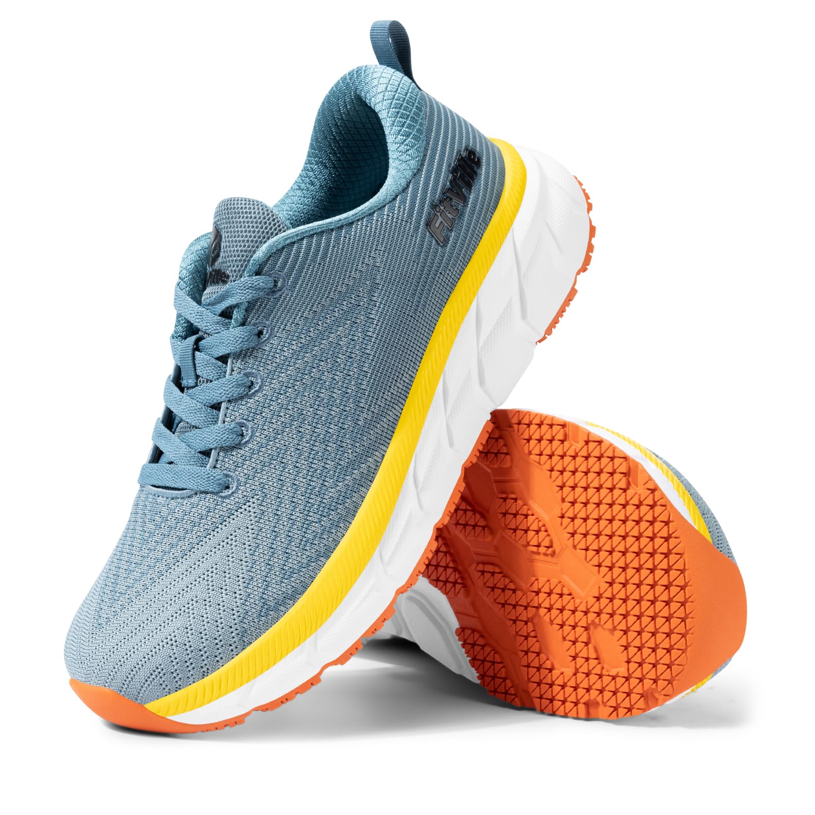 FitVille Zapatillas Running Hombre Extra Anchas Sneakers Ligeros Deportivas Respirable Zapato Caminar para Interior Exterior