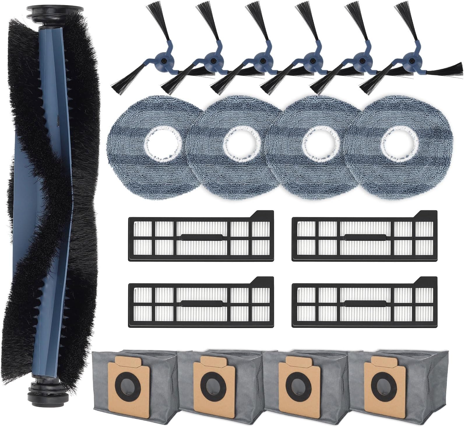 Feilifan 20 PCS Accessories for Eufy X10 Pro Omni Robot Vacuum, Replacement Parts Main Brush, Side Brush, Washable Filter, Mop Cloths, Dust Bag
