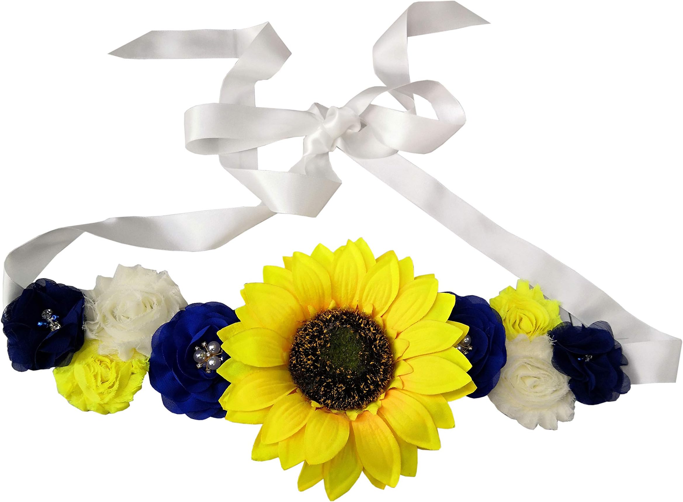 OyabridalSunflower Babyshower Sash for Gender Reveal Maternity Sash Belts Flower Pregnancy Belly Sash Belts Boy or Girl
