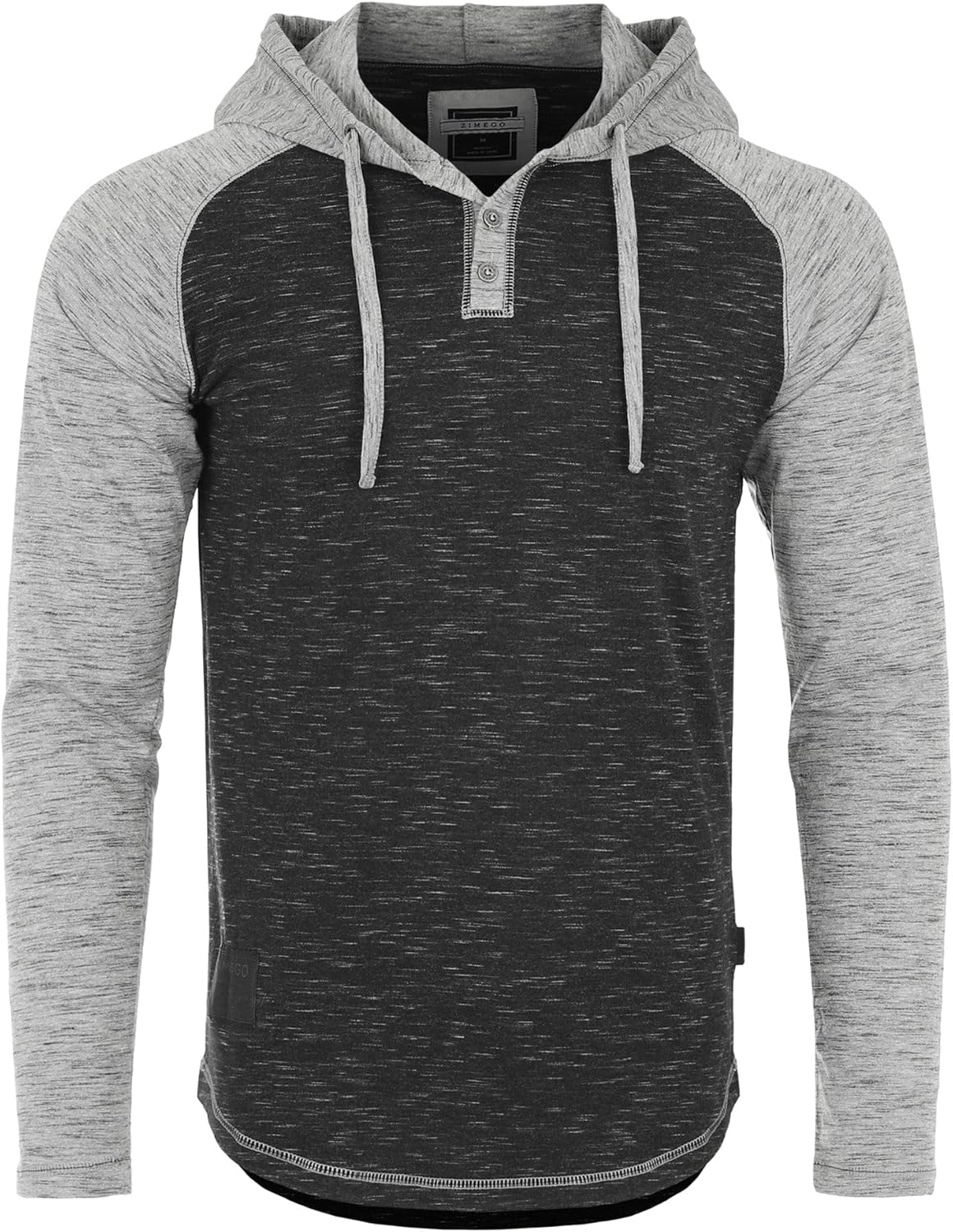 ZIMEGO Mens Long Sleeve Lightweight Hooded Henley – Color Block Pullover Hoodie for Casual Gym Workout Travel
