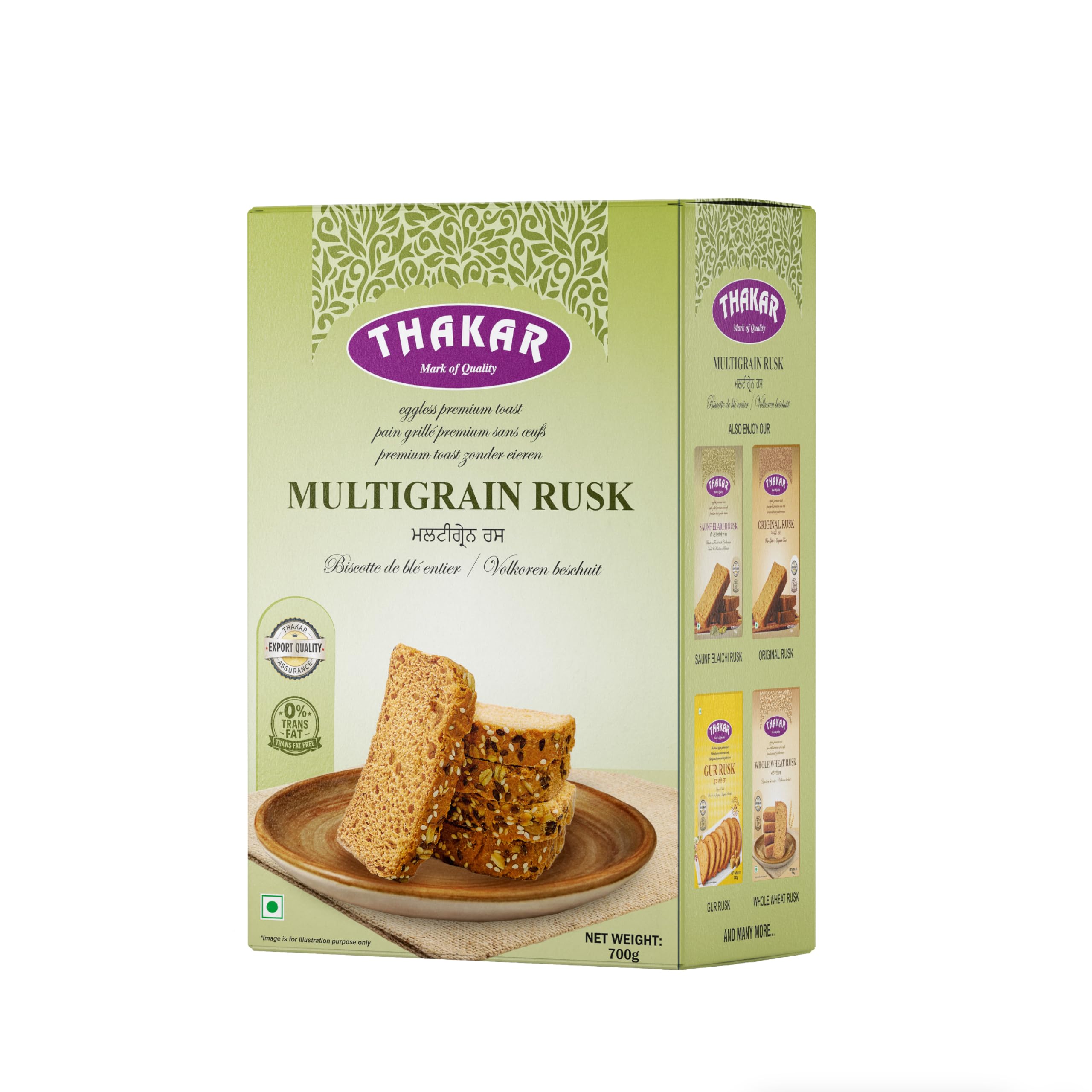 THAKAR Multigrain Rusk 700g | Healthy High Fibre Rusk | Crispy Tea Toast | Double Baked Multigrain Snack | Crunchy Breakfast Rusk | Perfect Tea-Time Companion-image-9
