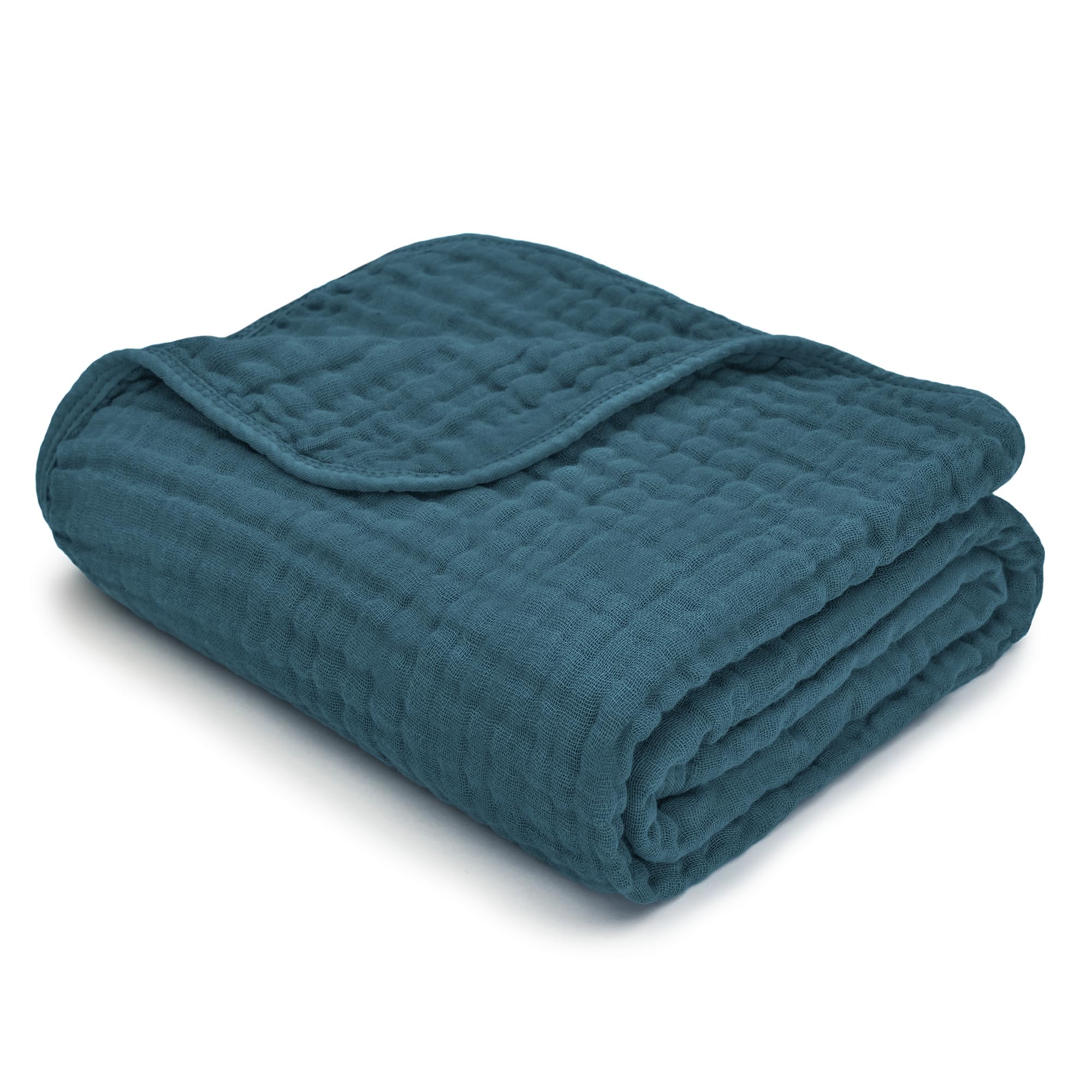 MKXI Kinderdecke Aus 100% Baumwolle – Blättermuster, Weicher Musselin, 119 X 129 Cm, Atmungsaktiv