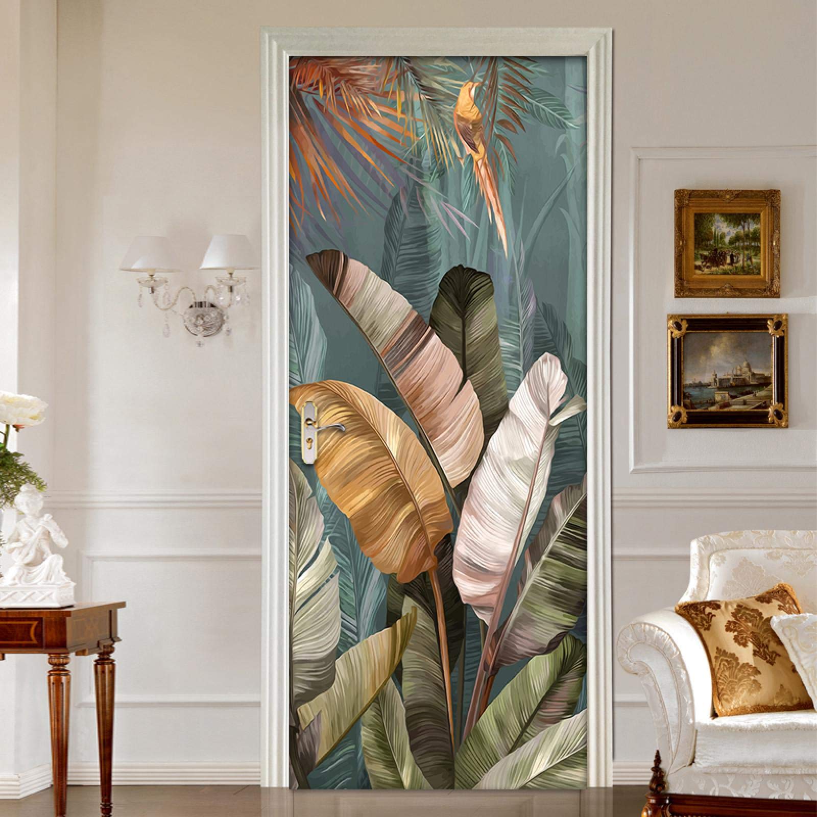 Sticker Porte 3D Auto-Adhésif 90x200 Cm - Motif Chat - Décor Amovible Pour Porte Ou Mur - 5