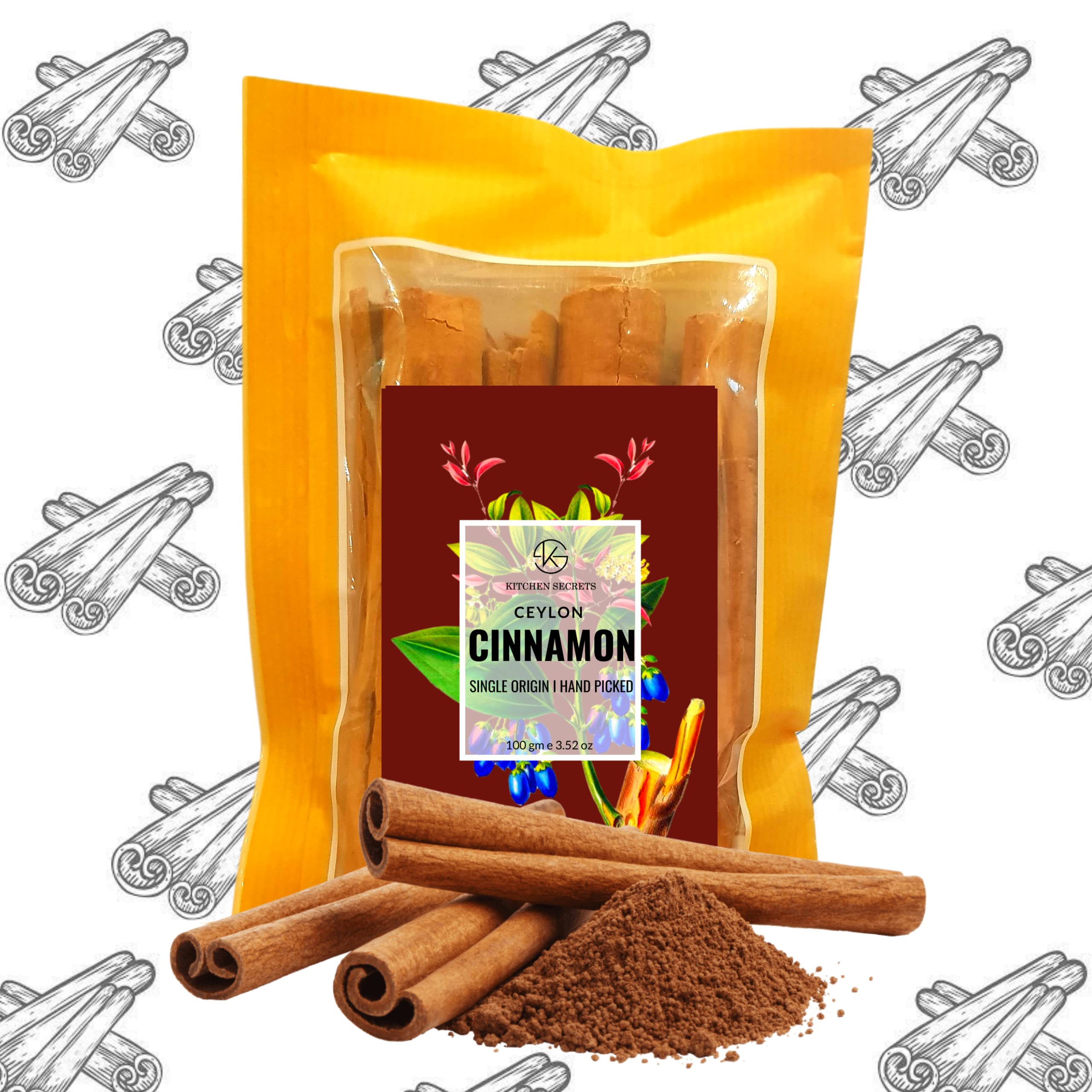 Kitchen Secrets Premium Grade True Ceylon Cinnamon Sticks I Genuine and Pure Freshly Harvested Sri Lankan Spice I Perfect for Cooking and Weight Management -200g (100g x 2) (B09X1SHVRX) Amazon Price History, Amazon Price Tracker