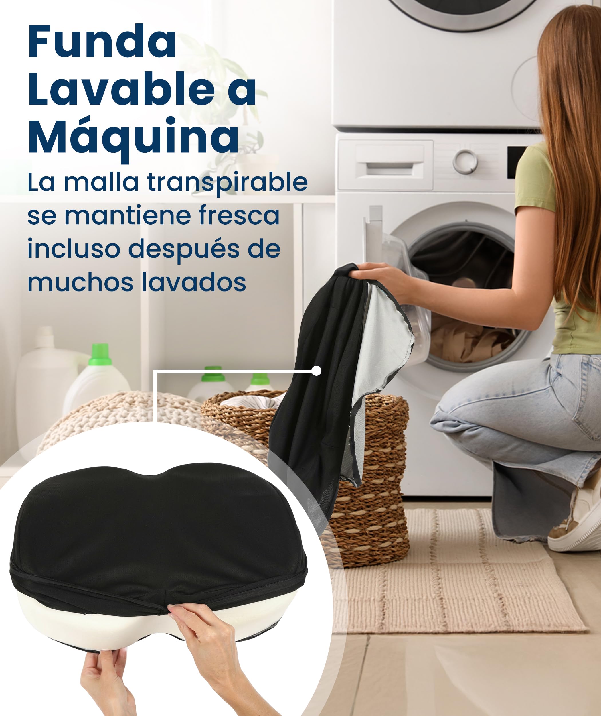 Everlasting Comfort Reposapiés bajo escritorio de espuma viscoelástica – Reposapiés para oficina, teletrabajo y gaming con funda lavable y base antideslizante
