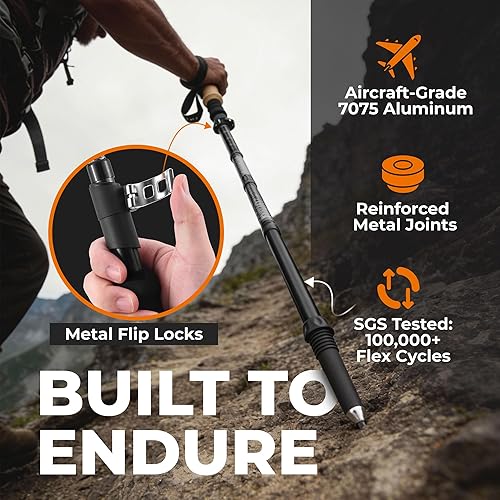 Miniatura 3 de Trekology Trek-Z - Bastones de senderismo y trekking plegables - Soporte de equilibrio para personas mayores, mujeres y hombres, 2 unidades por set