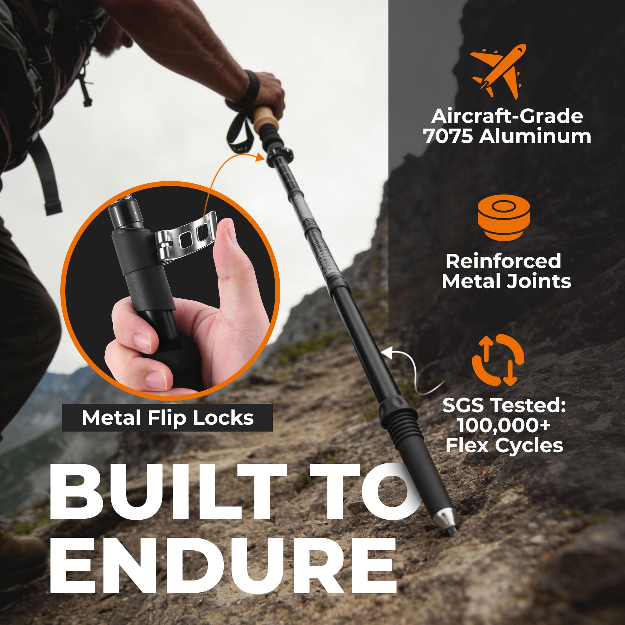 TREKOLOGY Walking Poles Women TREK-Z, Nordic Walking Poles for Men, Hiking Sticks for Men, Nordic Walking Sticks for Hiking Poles for Women Trekking Poles for Women Foldable Walking Stick Hiking Gear