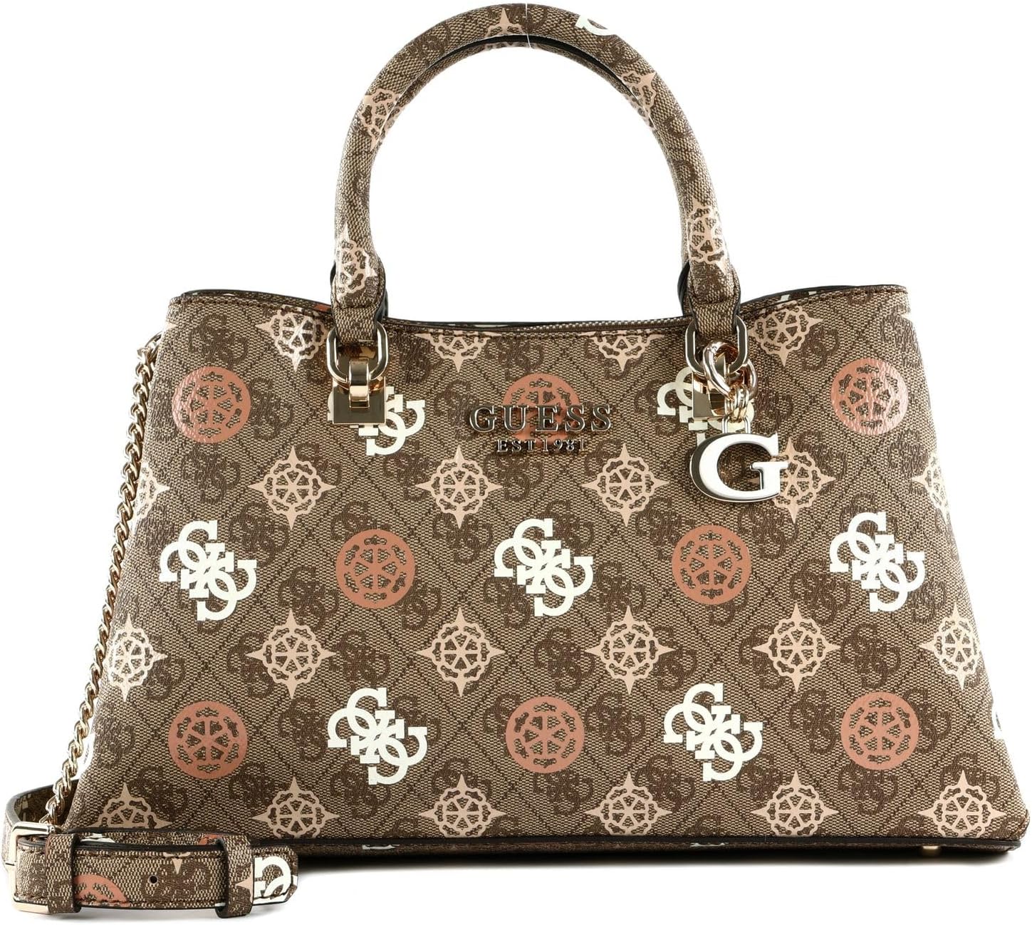 GUESSEliette Girlfriend Satchel, Latte Logo Multi