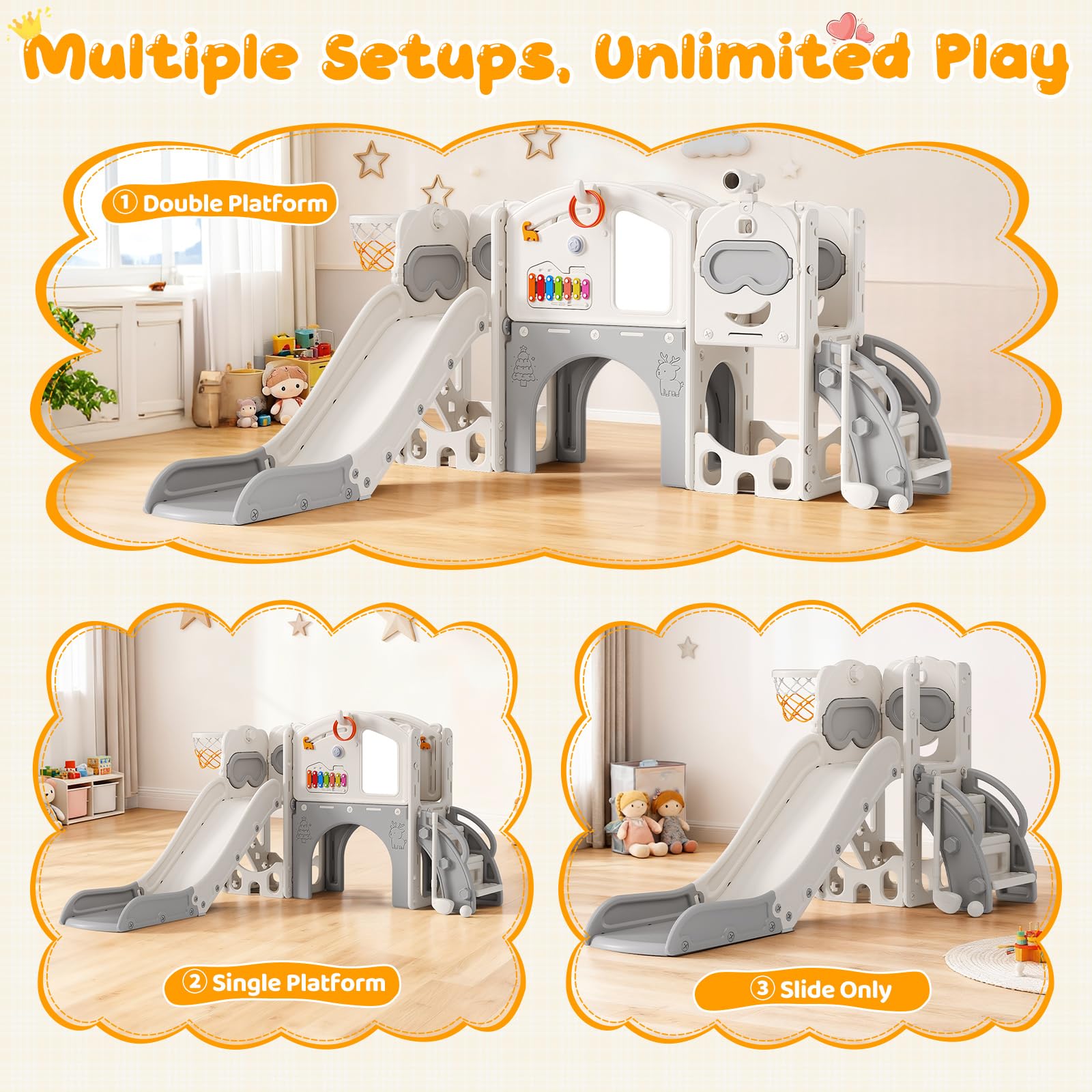 Set con torre da gioco 7 in 1 con xilofono, HDPE, 50 kg, a partire da 1 anno