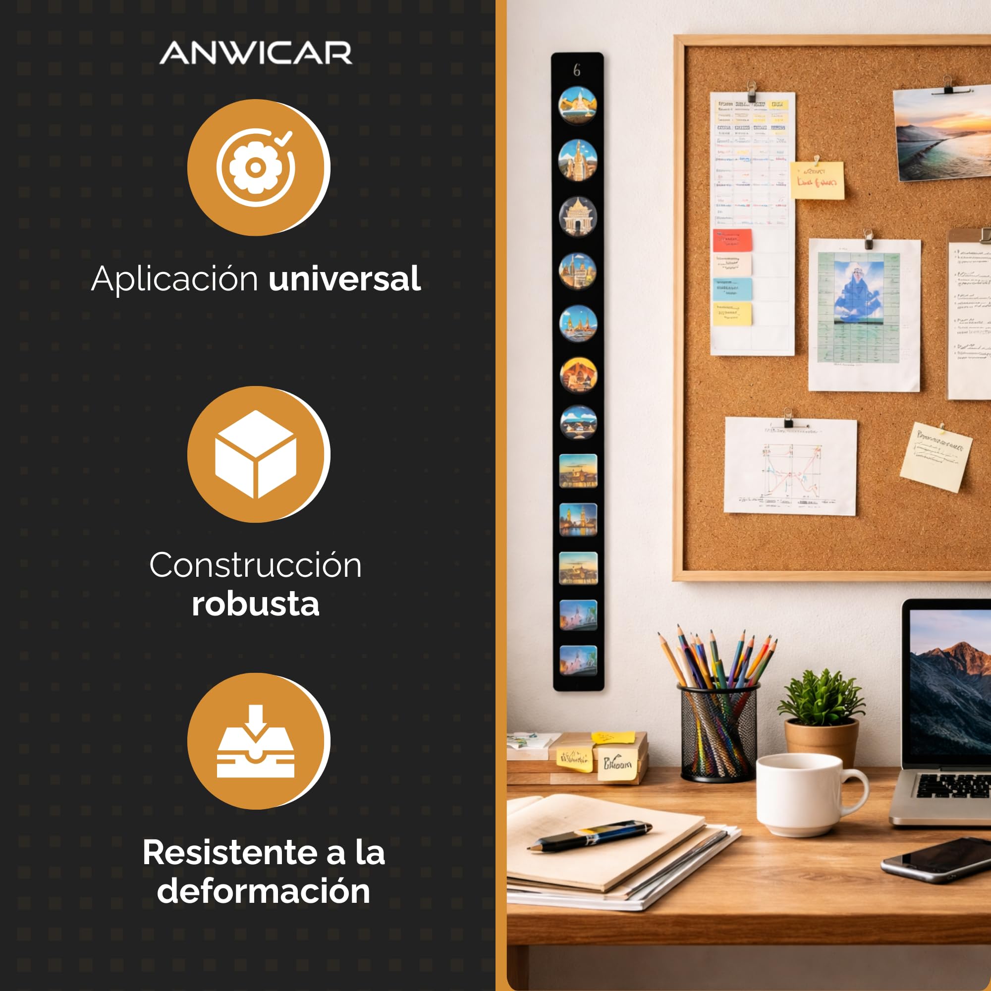 Pizarra Magnética - Tablero Magnético 80x6 cm - Ideal Para Imanes y Notas - Pizarra Magnética Para Escribir - Incl. Kit de Montaje - Blanco | Placa magnética de acero para imanes, fotos y notas, grabable, kit de montaje incluido