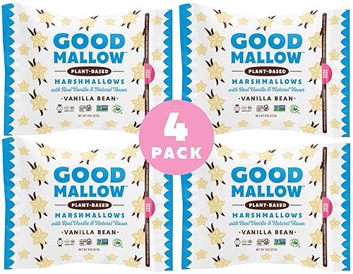 Miniatura 3 de GoodMallow Malvaviscos veganos - Malvaviscos grandes Kosher Halal sin gluten, sin lácteos, saludables, naturales sin gelatina para chocolate