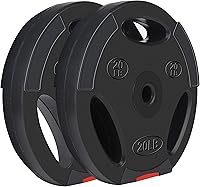 Vista 5 de Fitvids Placa de peso estándar de vinilo de 1 pulgada para entrenamiento de fuerza y levantamiento de pesas