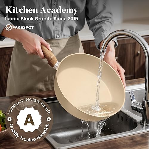 Miniatura 5 de Kitchen Academy Juego de ollas y sartenes de inducción antiadherentes, juego de utensilios de cocina antiadherentes de 12 piezas, juego de ollas y