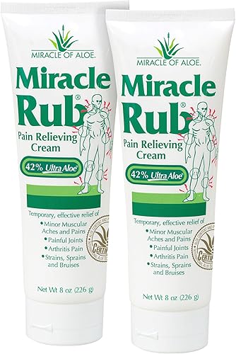 Miracle Rub Crema para aliviar el dolor con 42 aloe tubo de 8 onzas paquete de 2