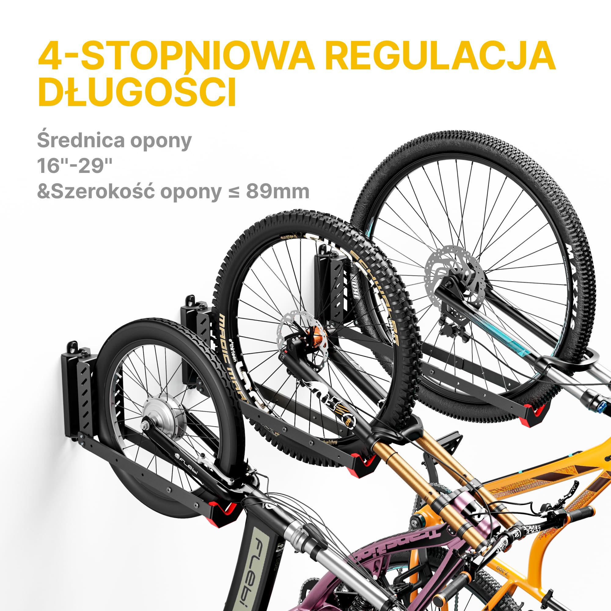 monTEK Obrotowy Uchwyt Ścienny do Roweru, do 35 kg | Bez podnoszenia roweru, obracany uchwyt do małych pomieszczeń, szybki montaż i zdejmowanie