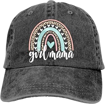 Boy and Girl Mama Hat, Cool Mama Hats for Women, Distressed Washed Cotton Adjustable Dad Baseball Cap