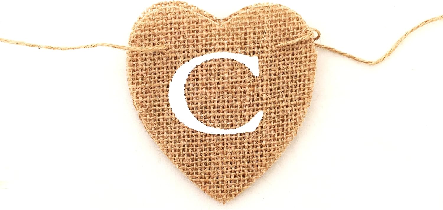 LWR CRAFTS Burlap Bunting Banner Heart Cards