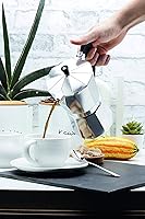Vista 7 de J&V TEXTILES Cafetera de café y café para estufa, olla moka para café clásico italiano y cubano, cafetería (9 tazas)