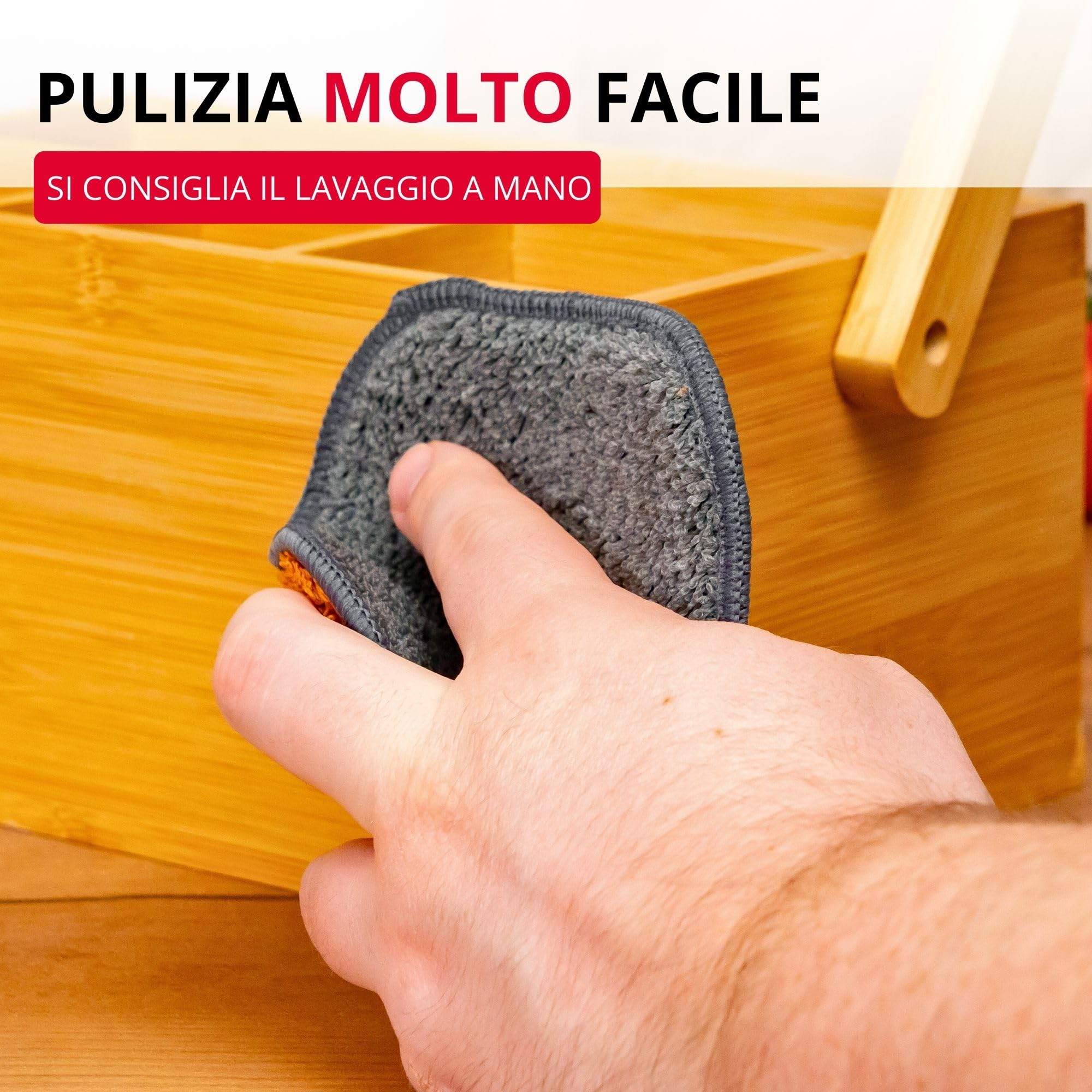 Westmark Cestino portaoggetti da cucina, 3 scomparti, Con maniglia, Dimensioni: 26,5 x 27,8 x 10 cm, Bambù, Tapas + Friends, Marrone chiaro, 69822270