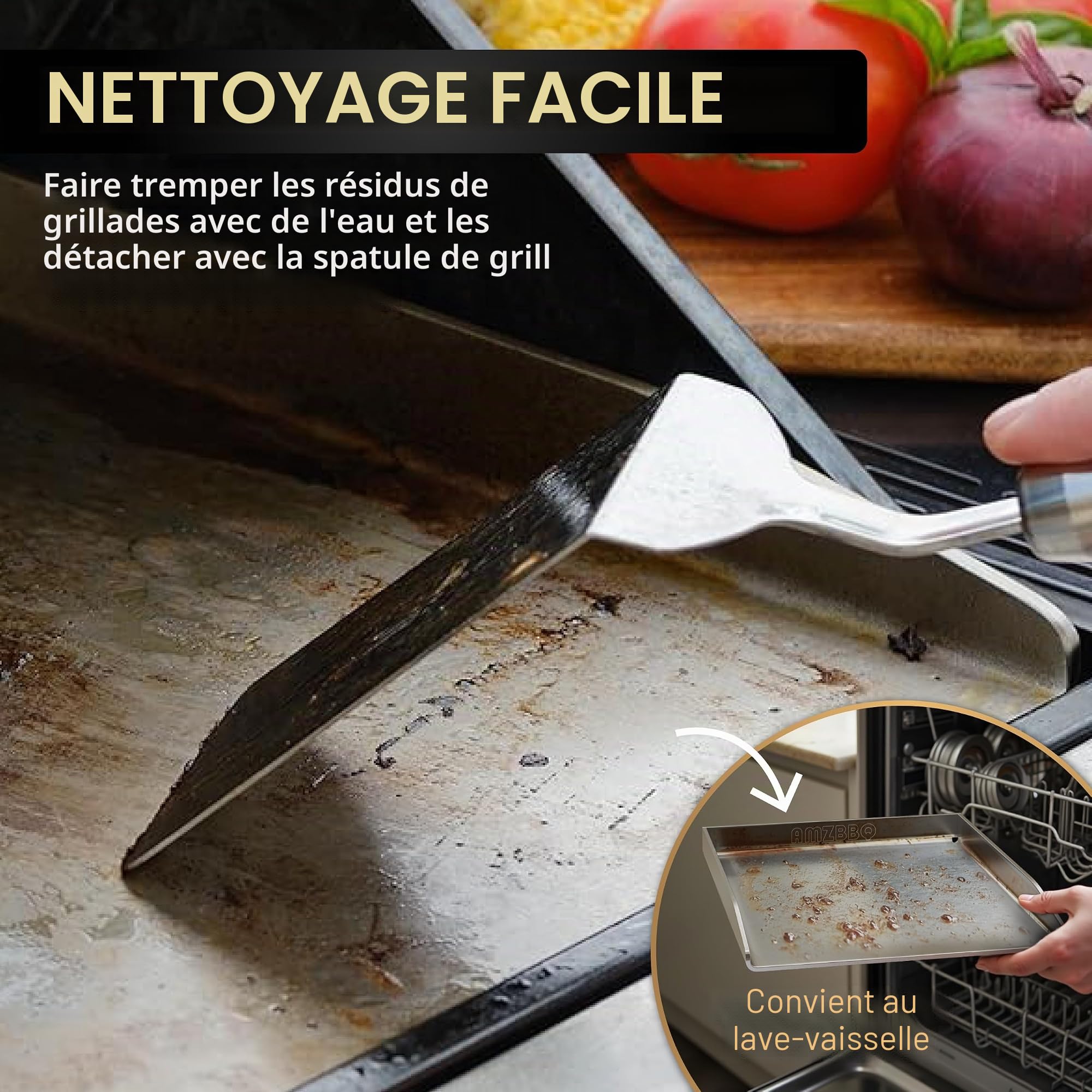AMZBBQ® Lot de plancha de qualité supérieure - Pour barbecue à gaz Weber Spirit / Broil King Baron et Crown - Environ 5 mm - 20 % plus résistant que les planchas traditionnelles - Plaque de cuisson