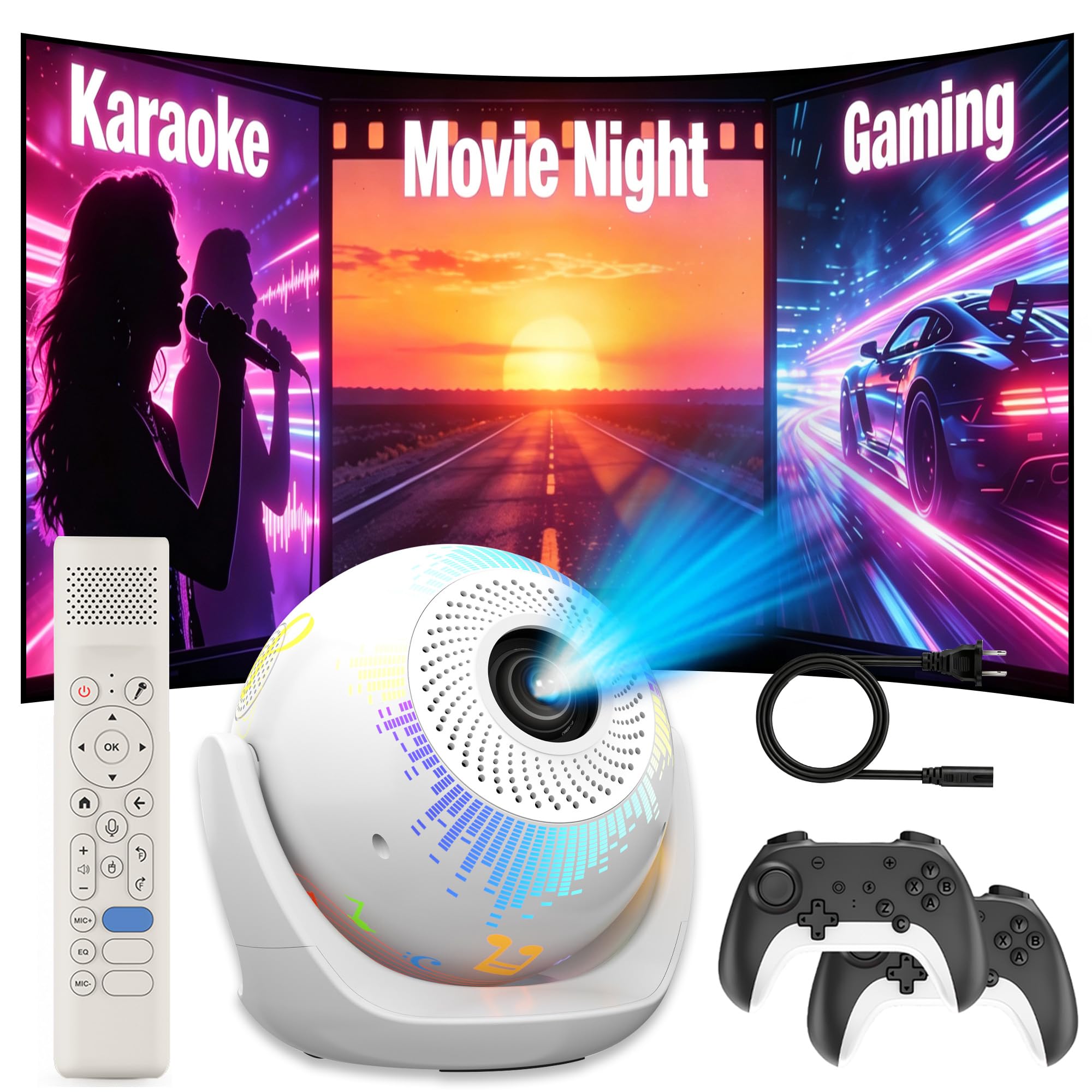 U6 Vidéoprojecteur avec WiFi et Bluetooth,400 ANSI 720P Mini Projecteur