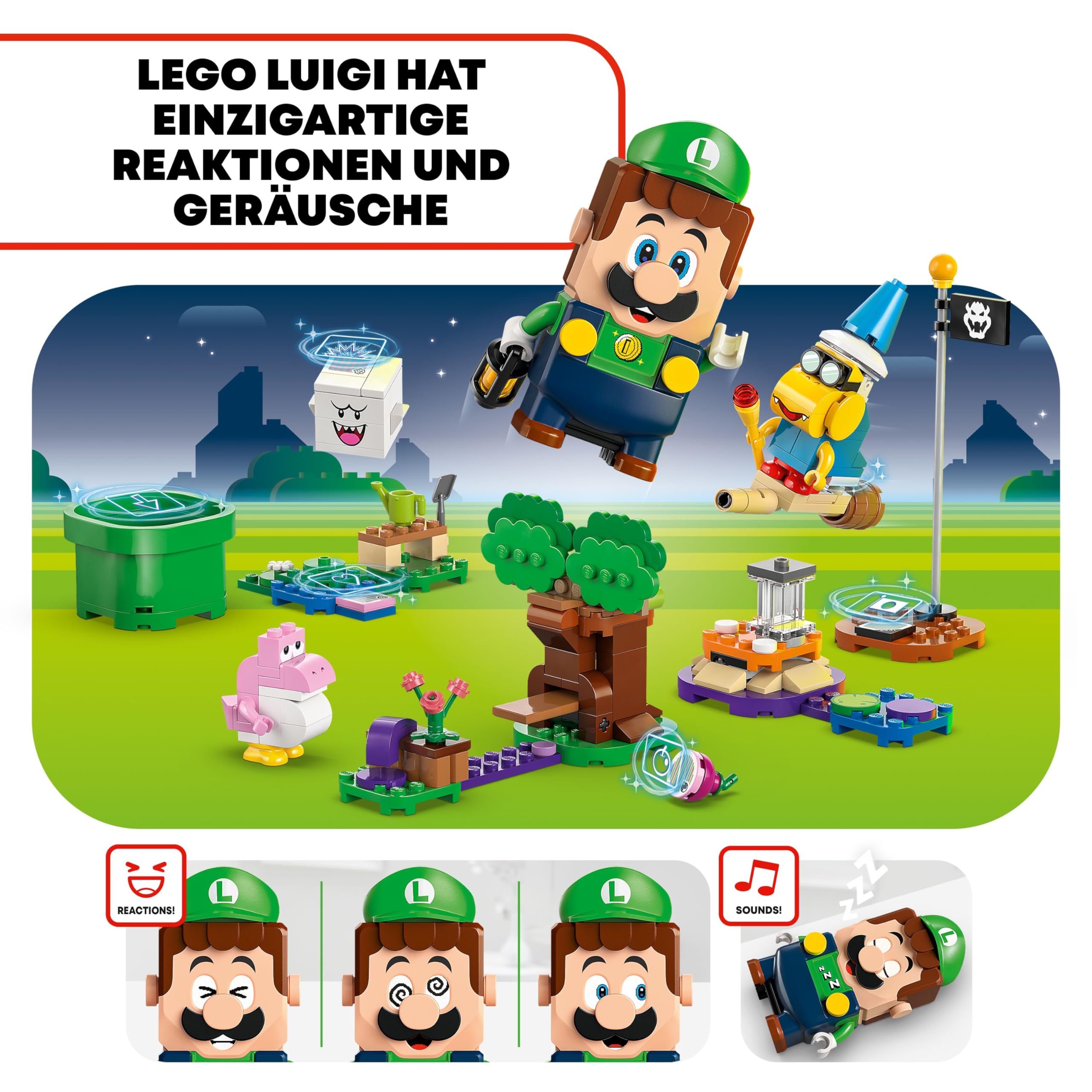 LEGO Super Mario Abenteuer mit dem interaktiven Luigi, Nintendo Geschenk für Jungen, Mädchen und Gamer ab 6 Jahren, Abenteuer-Spielset für Kinder mit rosa Baby Yoshi 71440