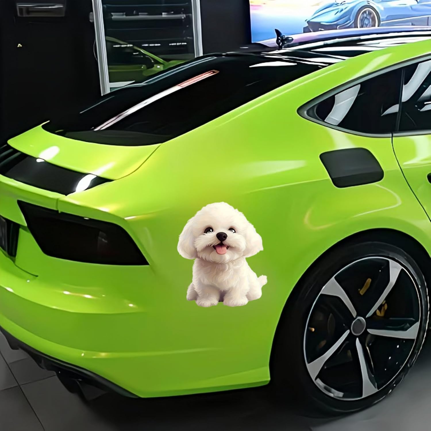 Cute Bichon Frise Dog Car Sticker – 5.5 Inch Waterproof Glossy Vinyl Decals for Cars, SUVs, Motorcycles, Laptops, Helmets, Doors, Durable Scratch-Resistant Bumper Stickers, 2 Pack image 4