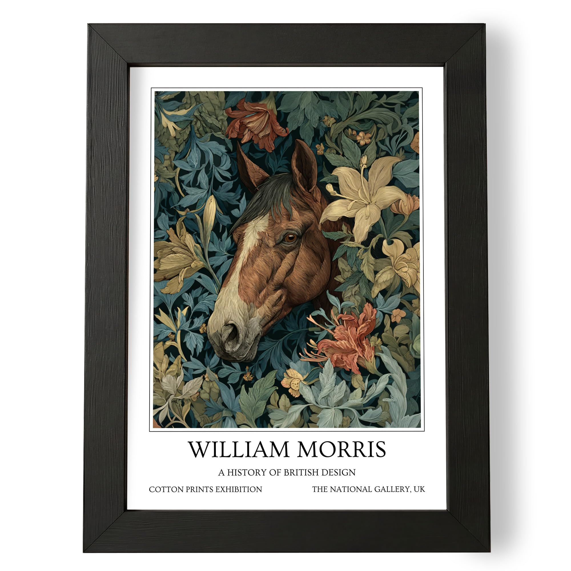 Fans Favourites William Morris - Vintage Art Noevua British Prints, Botanical Wall Art, A History of British Design Collection (Brown Horse, A4, Unframed) — image 1