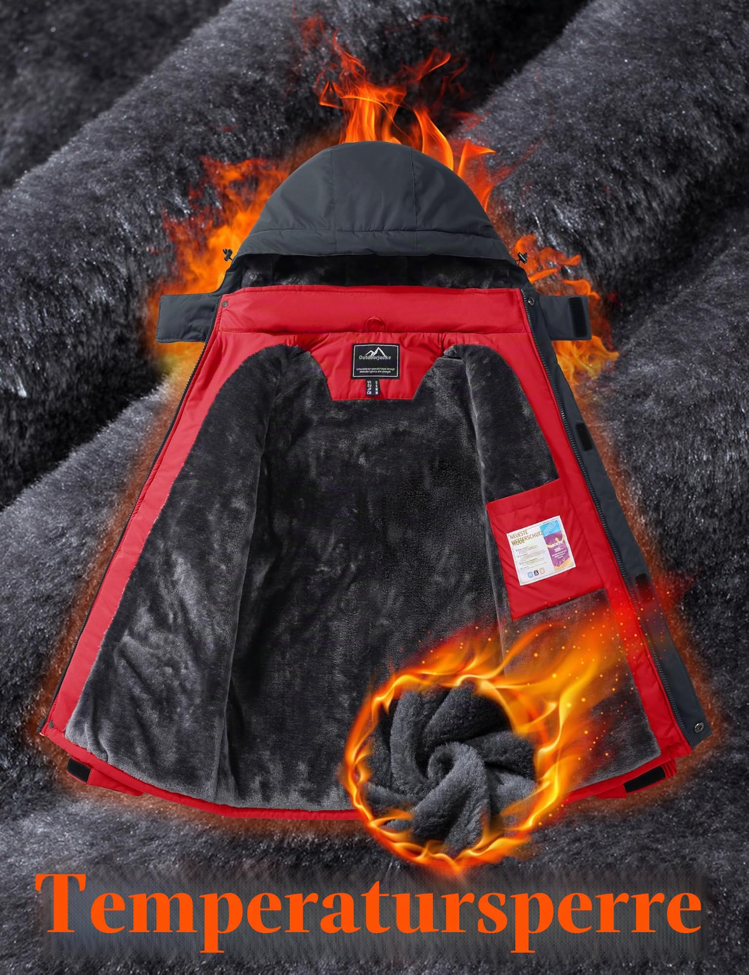 MAGCOMSEN Winterjacke Herren Wasserdicht Skijacke mit Abnehmbarer Kapuze