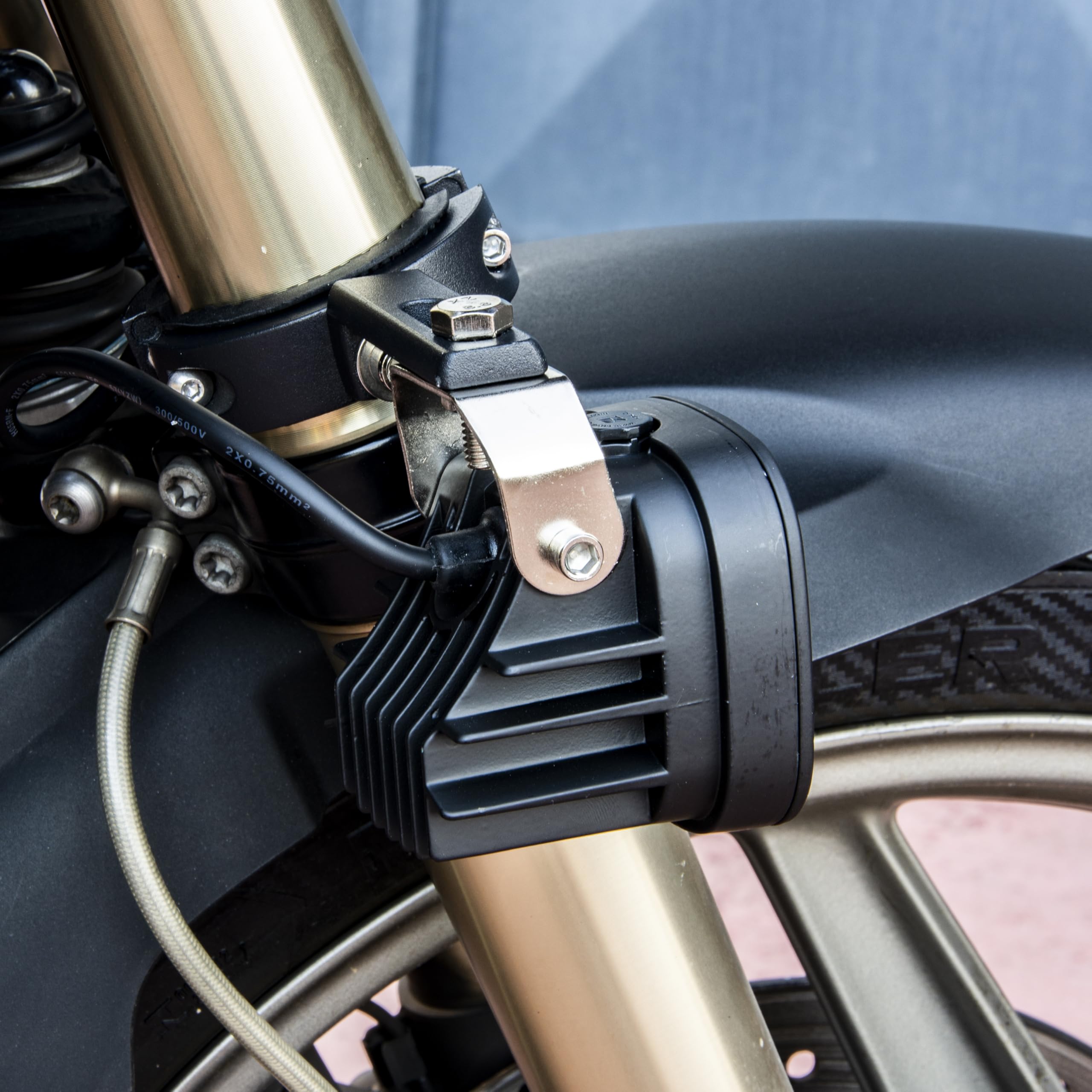 2 Staffe faretti Supplementari moto 38-60mm METALLO supporti fari motociclette universale