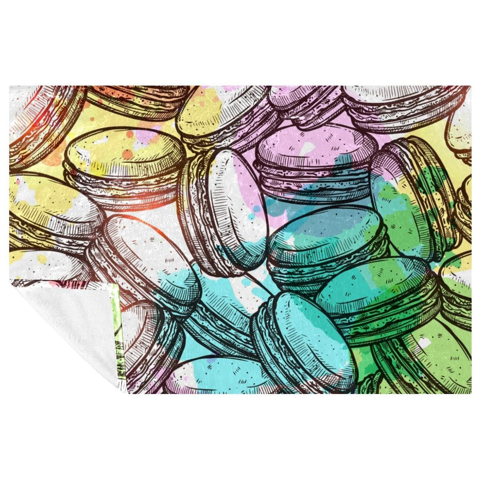 Couverture douce macarons contre le froid pour des nuits chaudes sur le lit