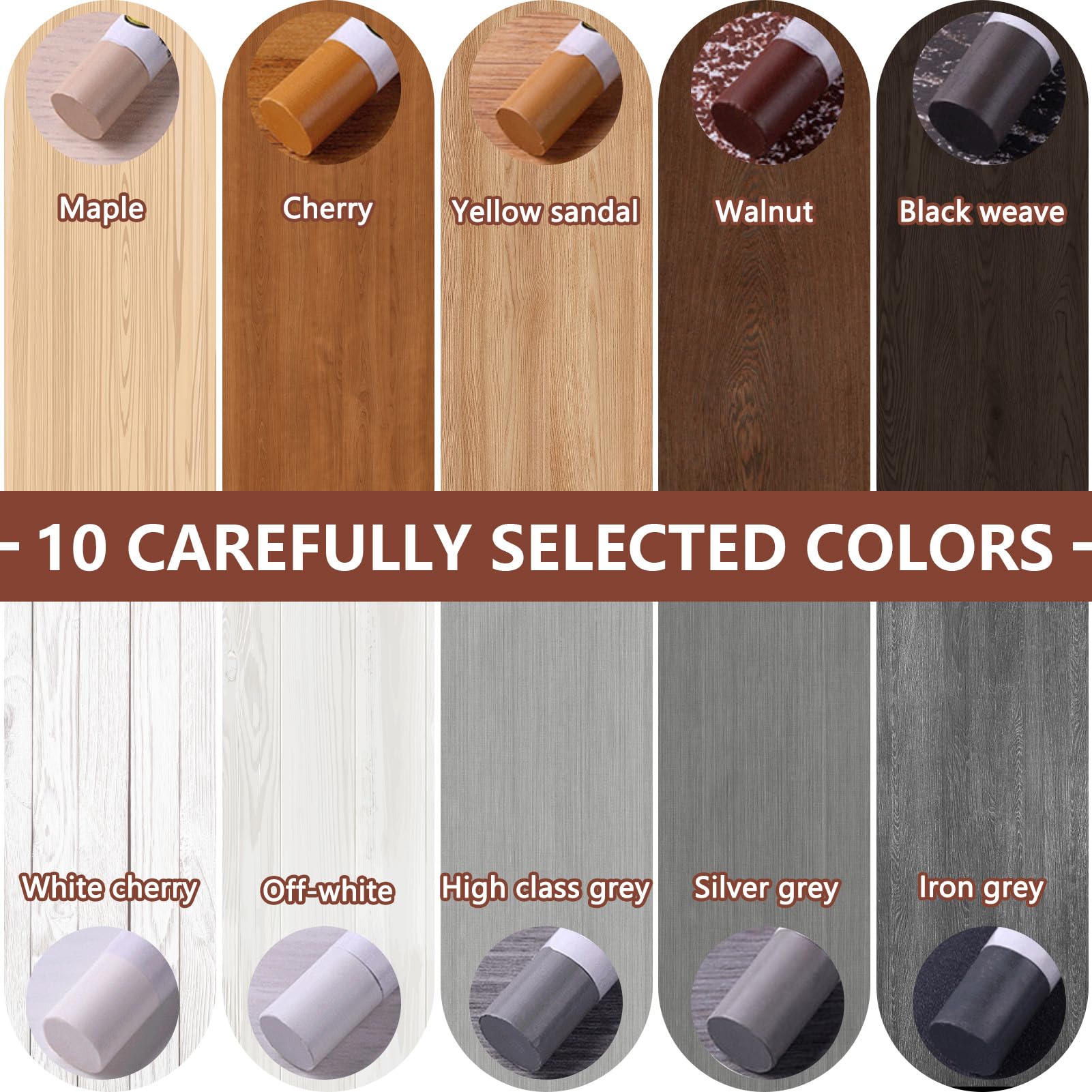 Wax Filler Sticks for Wood Repair Furniture Repair Kit with Scraper Wood Filler Sticks Wood Scratch Repair Laminate Floor Repair Kit for Wooden Furniture Floor Table Door Guitar Scratches Hole - Image 2