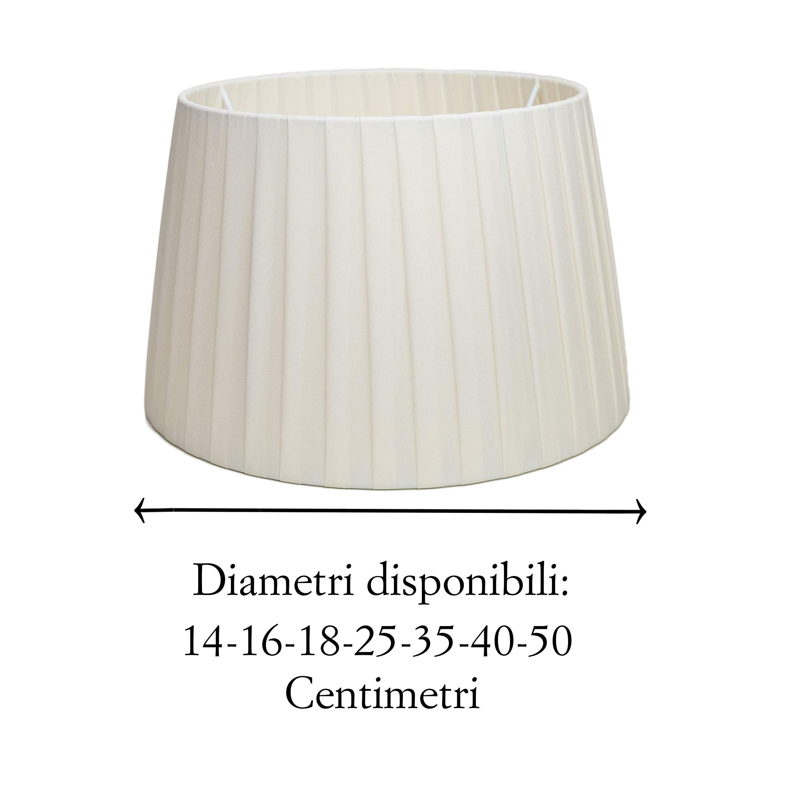 Paralume per lampada e lampadario in Tessuto di seta di qualità interamente Fatto a Mano: 12 colorazioni forma Tronco cono (Grigio, 25 cm (attacco E27))