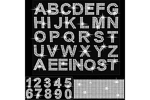 Bottle Decorations Rhinestone Stickers: 3 Sheets Glitter Bling Alphabet Letter and Number Gemstone Borders