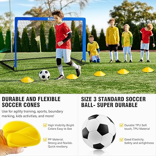 Miniatura 6 de Kids Soccer Goal, Soccer Goals for Backyard Set of 2, 5x3.6ft Portable Soccer Goal Pop Up Soccer Net Training Equipment with Targets for Kids Age