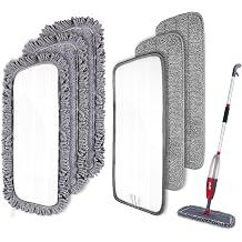6pcs Microfiber Spray Mop Replacement Heads Flat Reusable Mop Pads