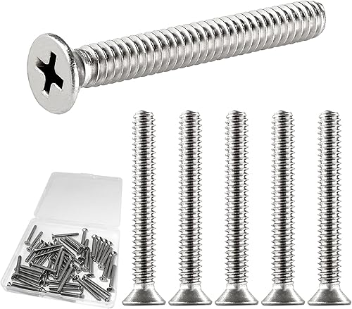 Miniatura 8 de Cionyce Tornillos de máquina Phillips de cabeza plana de 60PC M3x5mm, 201 tornillos de montaje del dispositivo de acero inoxidable