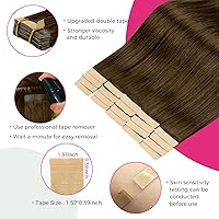 Vista 21 de Lashey Extensiones de Cabello Humano con Cinta Adhesiva Negro Natural 100% Remy Cabello Humano Liso Extensiones de Cabello con Cinta Largas de 24