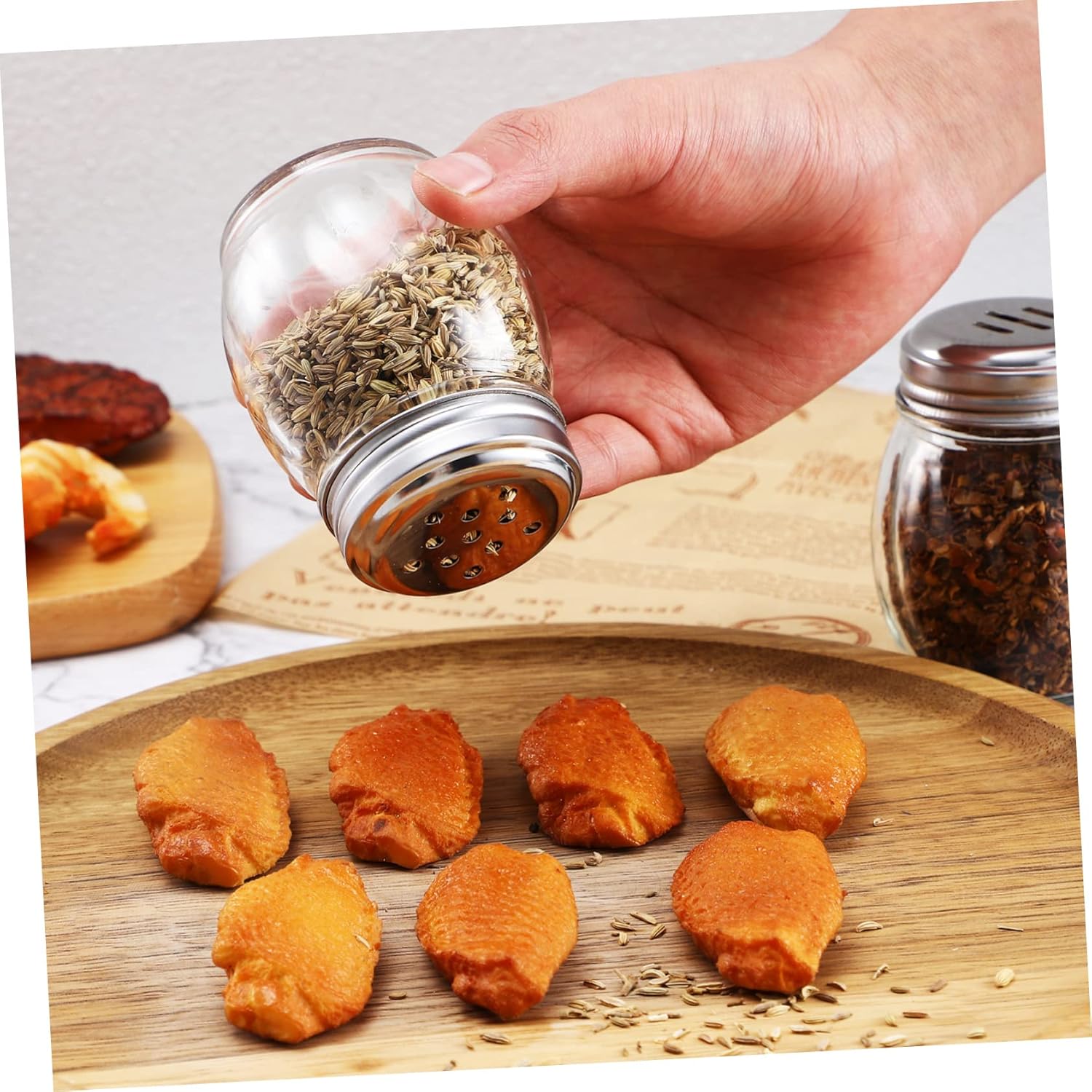 10pcs Portable Glass Spice Jars Two Lid Options for Home Cooking Outdoor Bbq and Camping Easy to Clean Seasoning Bottles for Spices and Herbs