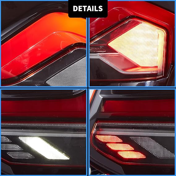 VLAND Tail Lights Compatible with BMW 2 Series M2 F22 F23 F87 2014-2021 Fit Halogen/Led Models, Rear Lights Assembly w/Dynamic Animation w/Amber Sequential, Red Clear