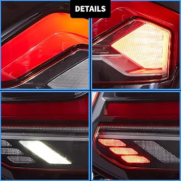 VLAND Tail Lights Compatible with BMW 2 Series M2 F22 F23 F87 2014-2021 Fit Halogen/Led Models, Rear Lights Assembly w/Dynamic Animation w/Amber Sequential, Red Clear